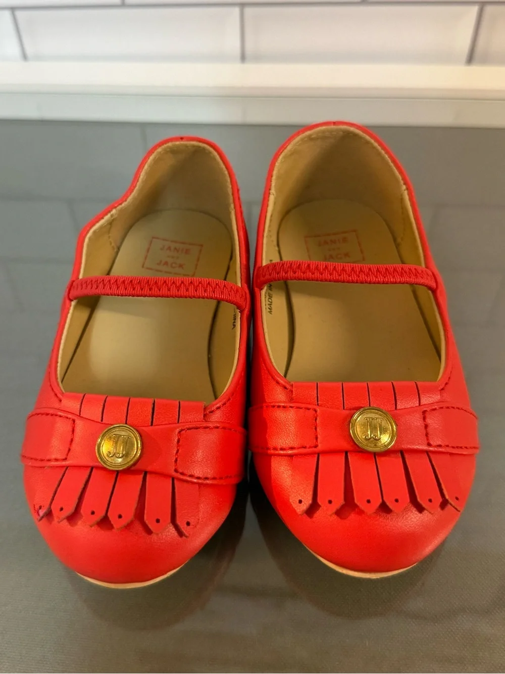 Janie and Jack Mary Jane Fringe Flats Size 5
